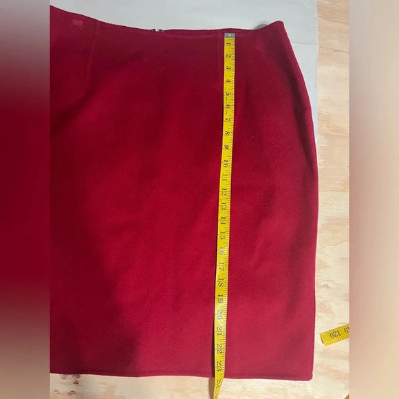 Talbots Plus Sz 16W Women’s Red Pencil Skirt Wool Winter Work Wear Holiday Event - Picture 3 of 8